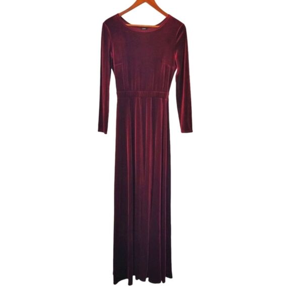 NWT ENME Velvet Red Long Maxi Formal Dress Small - Picture 1 of 10
